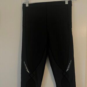 CW-X Stabilyx Joint Support Black 3/4 Compression Tight Crop Leggings Large